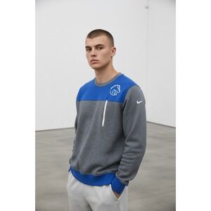 Nike Boise State Broncos Mens Medium NCAA College Pullover Sweatshirt Gray Blue‎